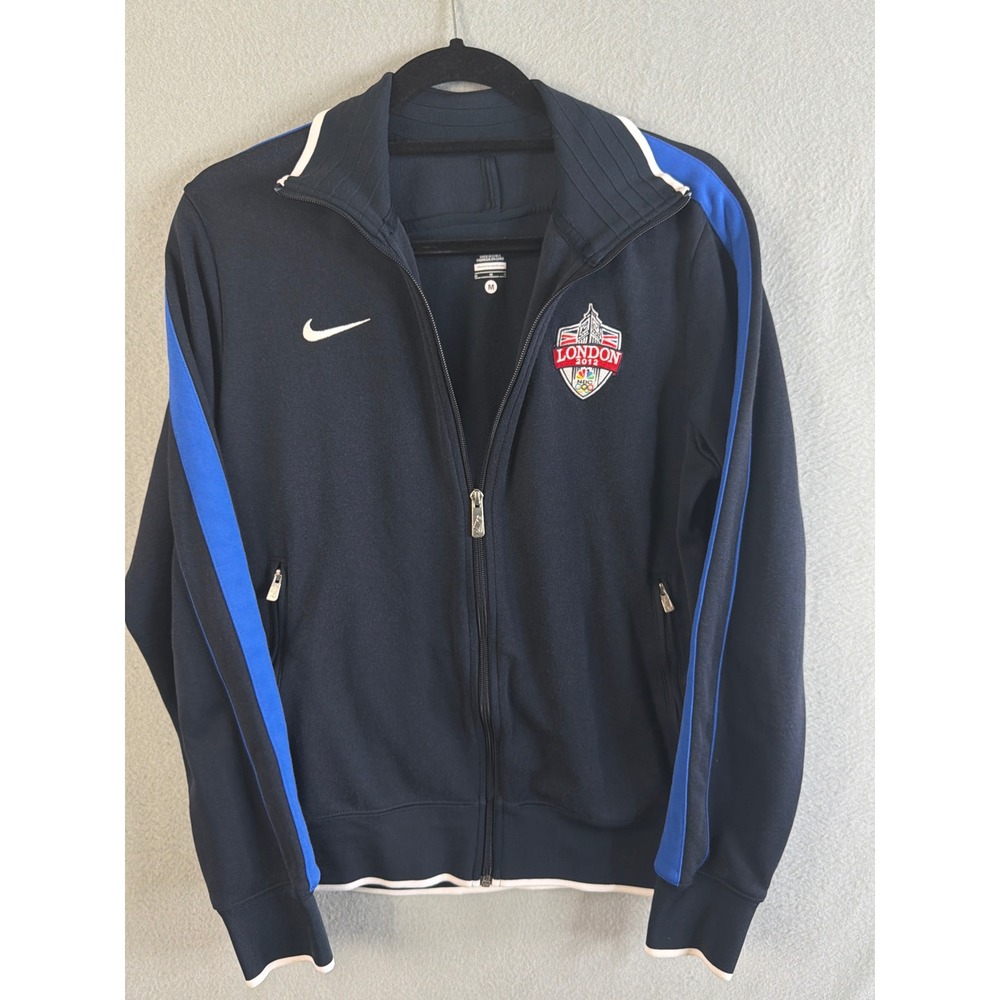 Nike London 2012 Olympics NBC Full Zip Track Jacket Navy Blue Mens Medium 488549